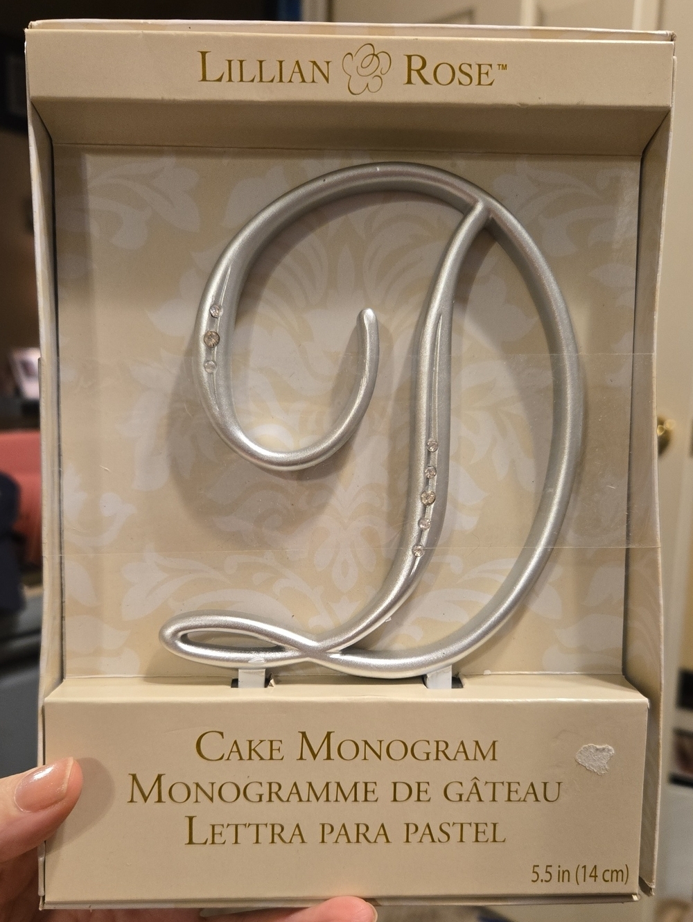 Lillian Rose Silver Letter D Cake Monogram